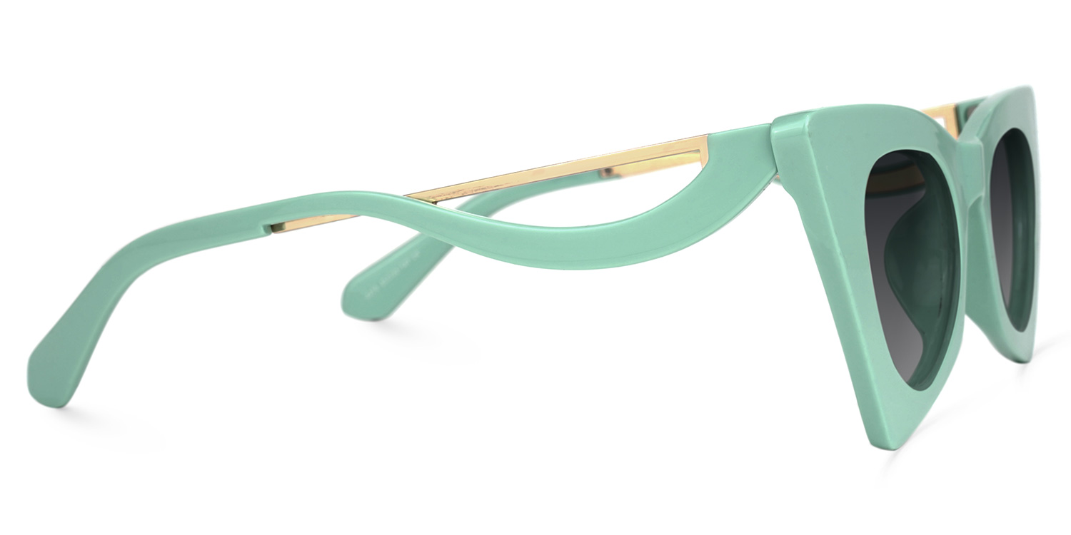 Stepp Geometric Green Sunglasses | ZEELOOL UK2