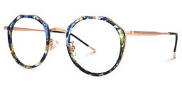 Gentry Geometric Blue-Floral Glasses1