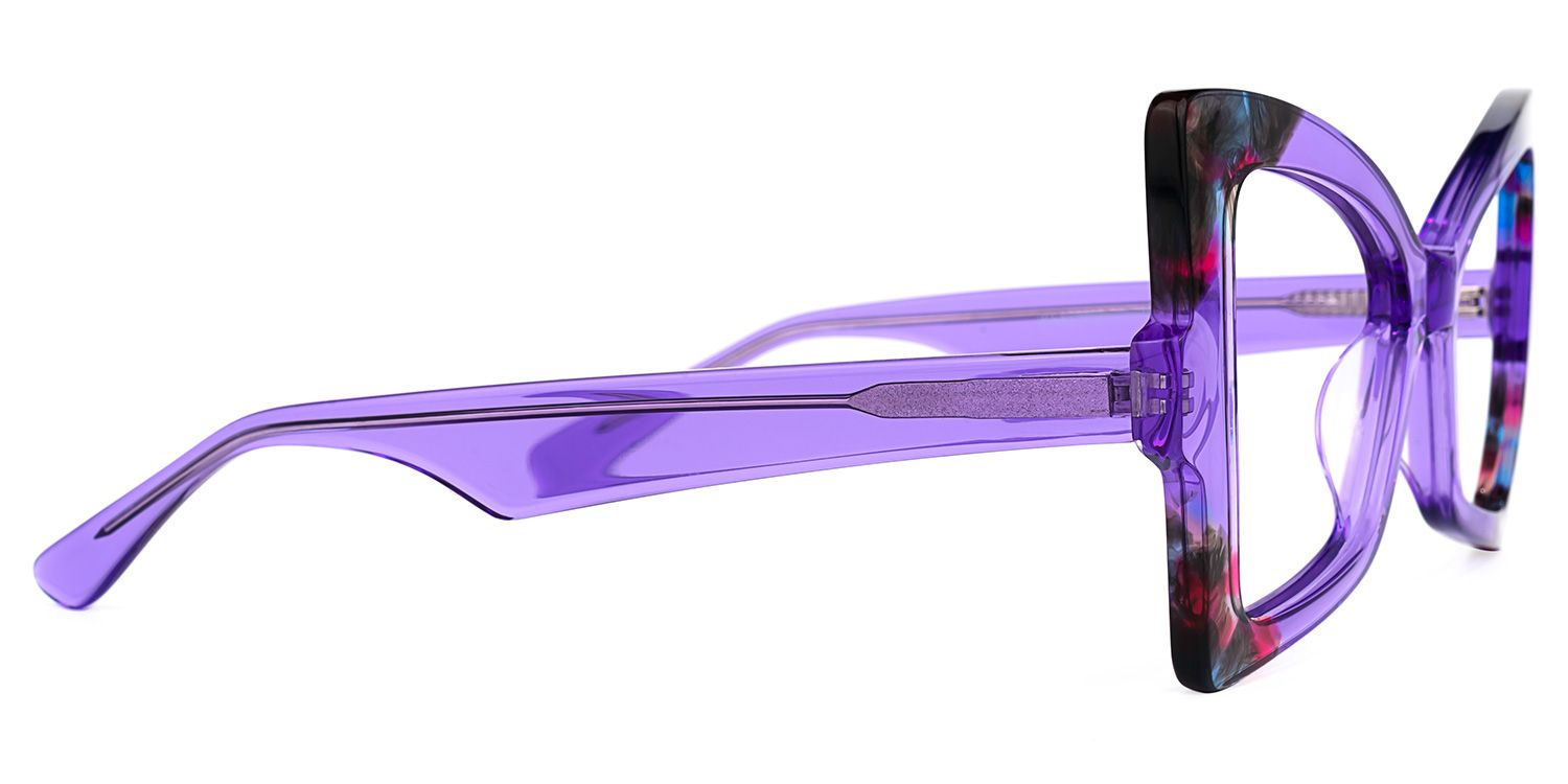 Joanie Geometric Purple Glasses | ZEELOOL UK2