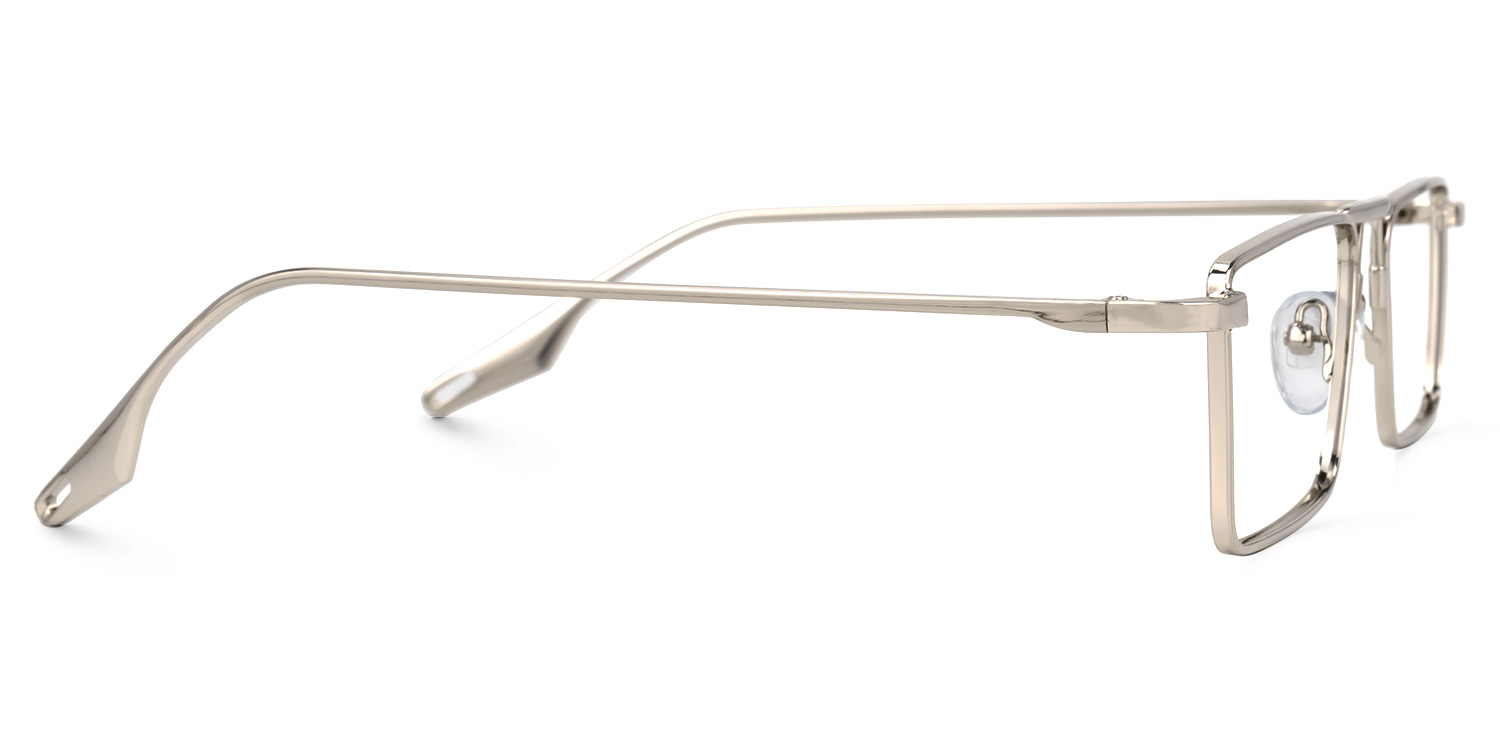 Mallet Rectangle Silver Glasses | ZEELOOL UK2