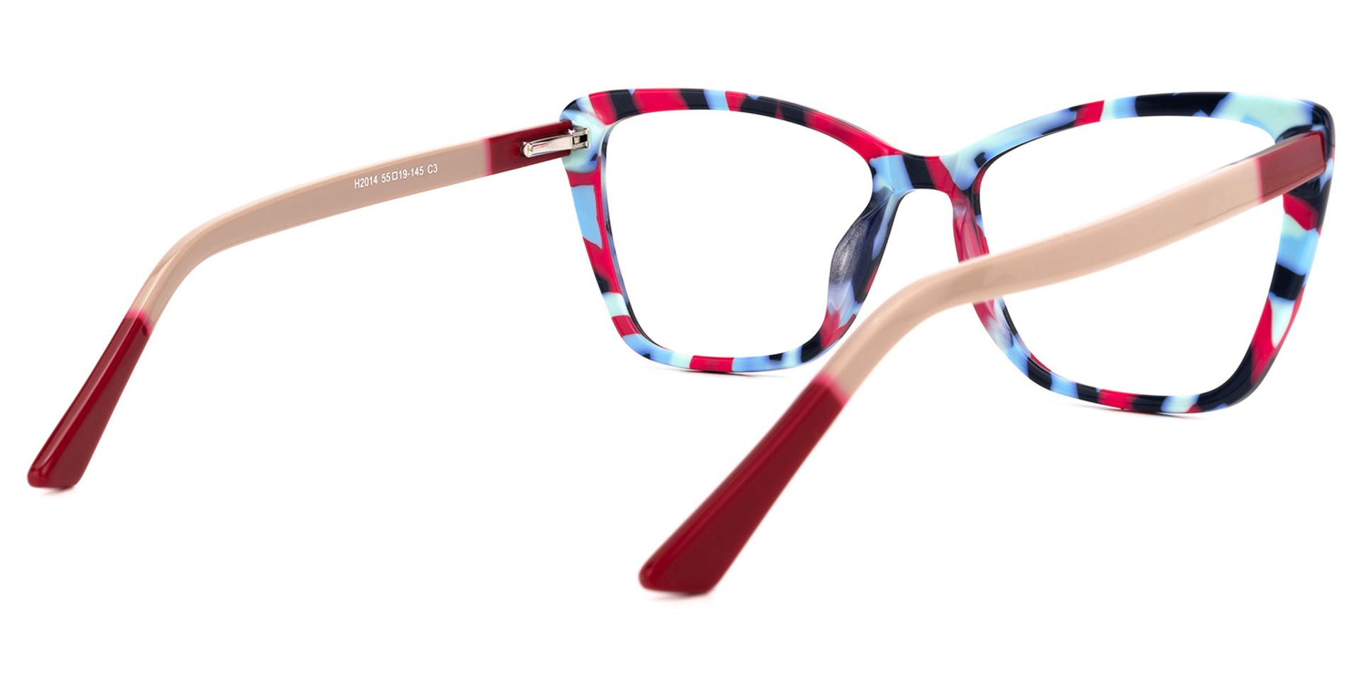 Fountain Cateye Black-Red Glasses | ZEELOOL UK3