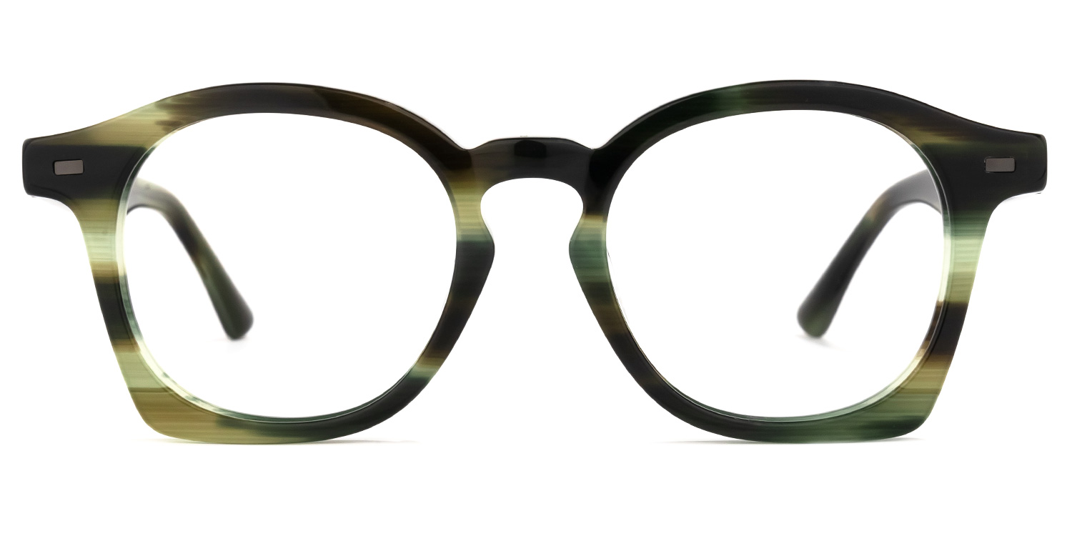 Natilus Round Green-Stripe Glasses | ZEELOOL UK0