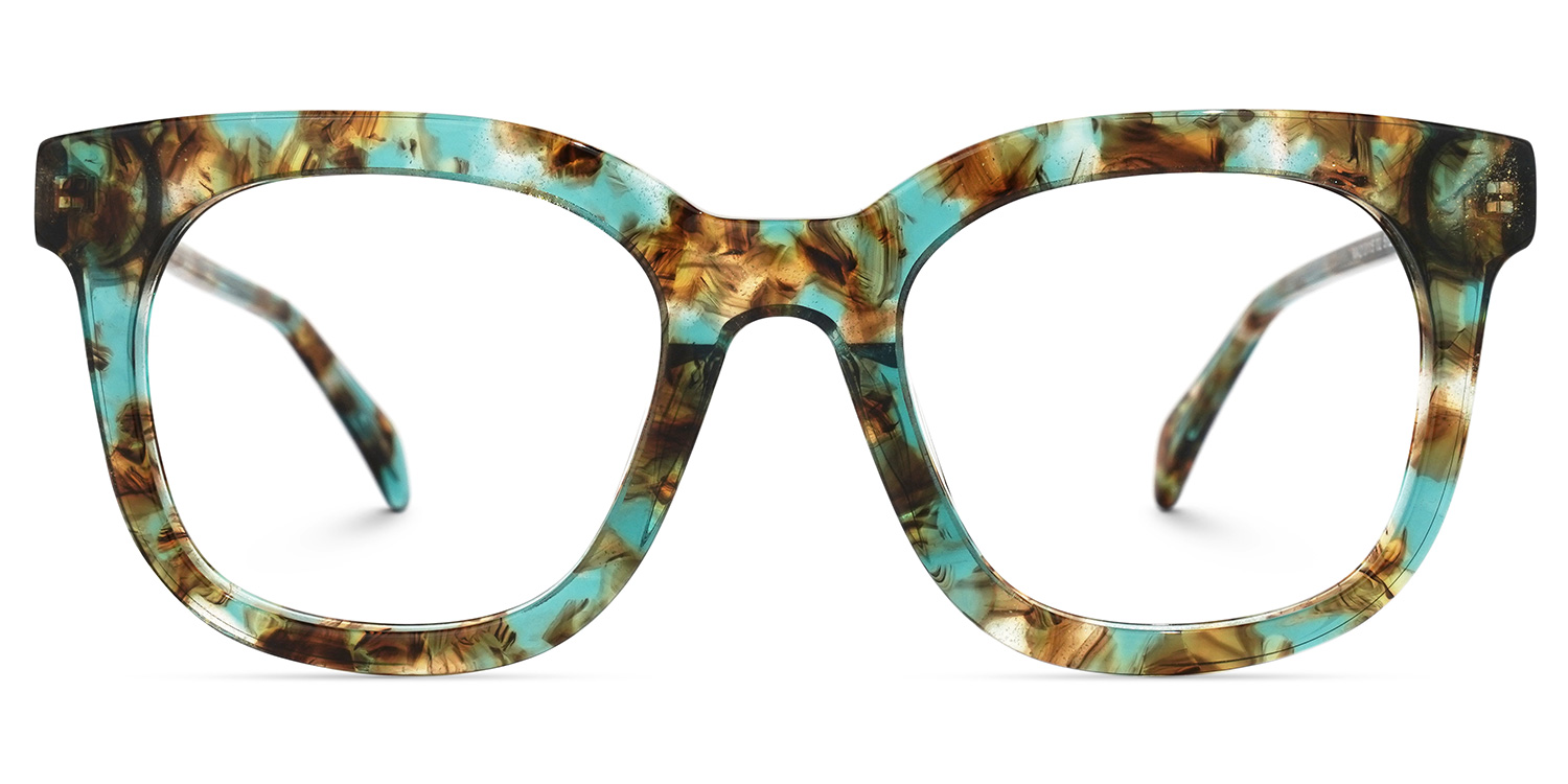 Lynette Square Green-Floral Glasses | ZEELOOL UK0