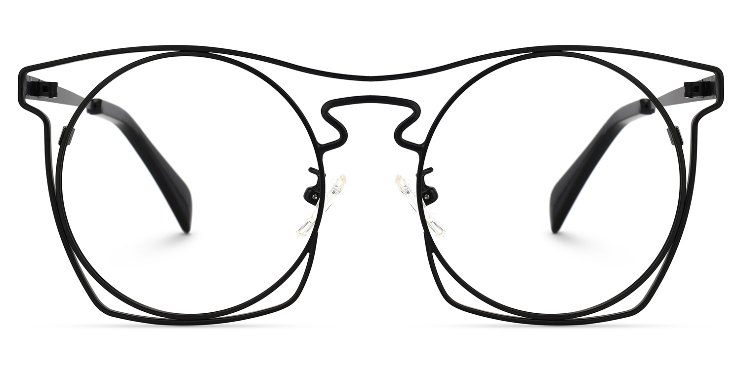 Janice Geometric Black Glasses | ZEELOOL UK0