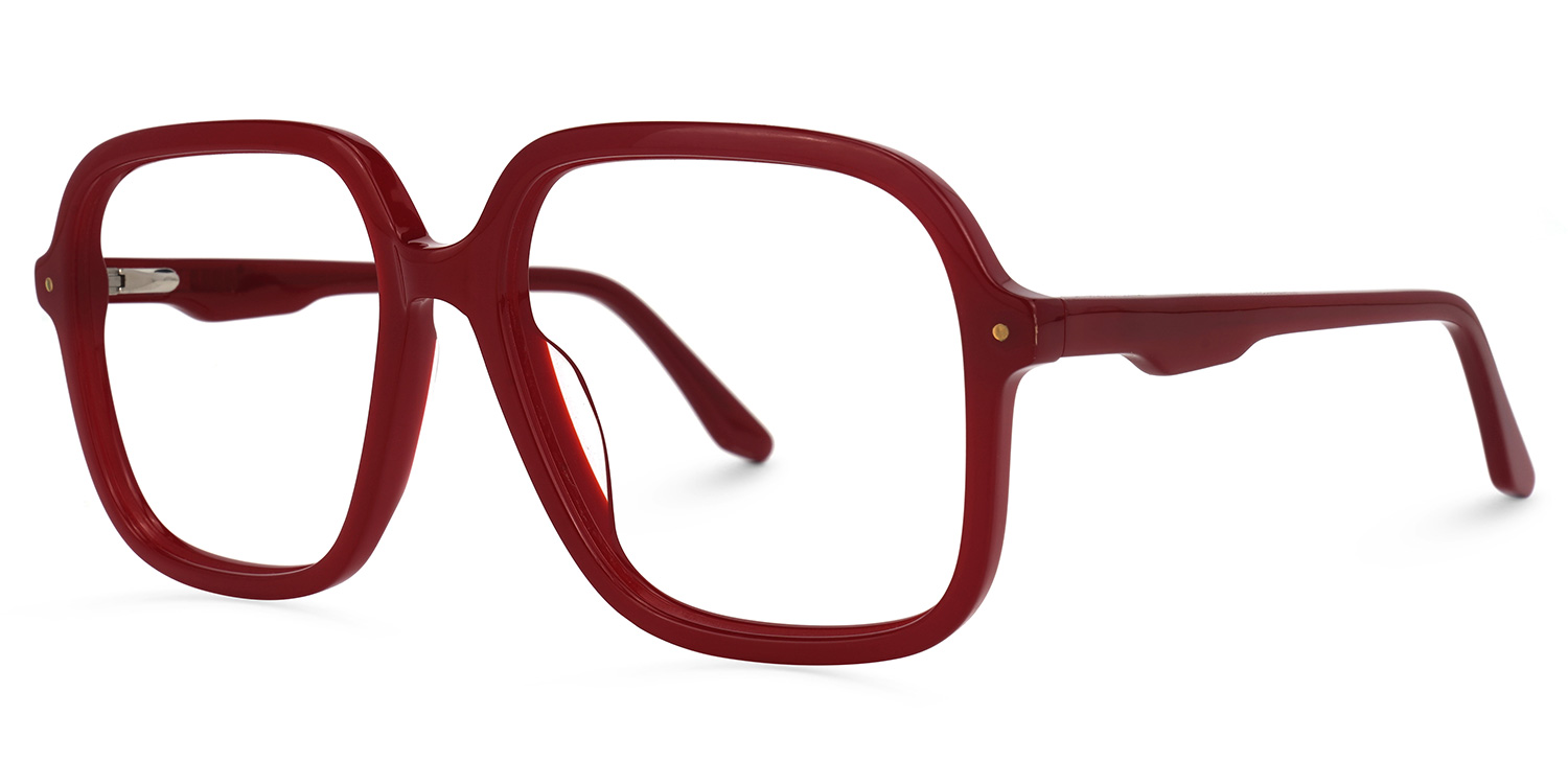 Caroline Square Red Glasses | ZEELOOL UK1
