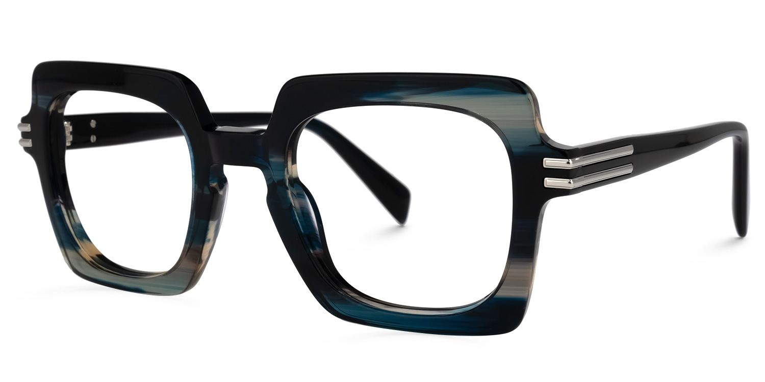 Nogueda Square Blue Glasses | ZEELOOL UK1