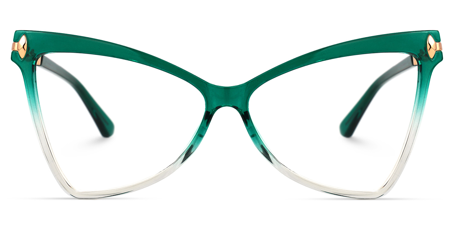 Cristina Geometric Green Glasses | ZEELOOL UK0