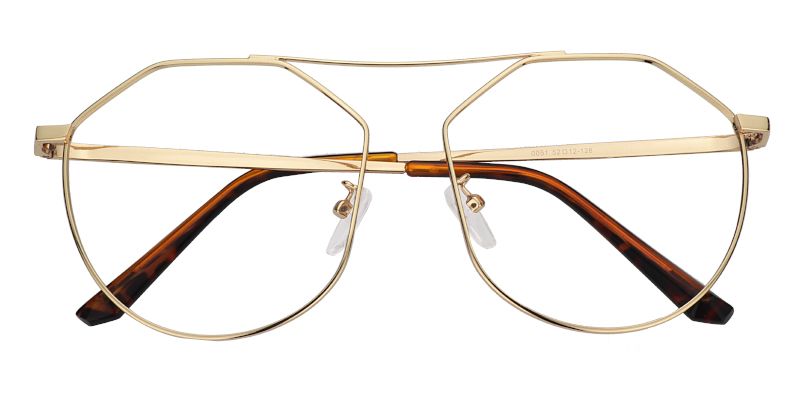 Zoe Geometric Gold Glasses | ZEELOOL UK1