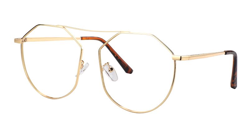 Zoe Geometric Gold Glasses | ZEELOOL UK3