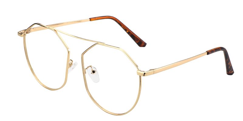 Zoe Geometric Gold Glasses | ZEELOOL UK2