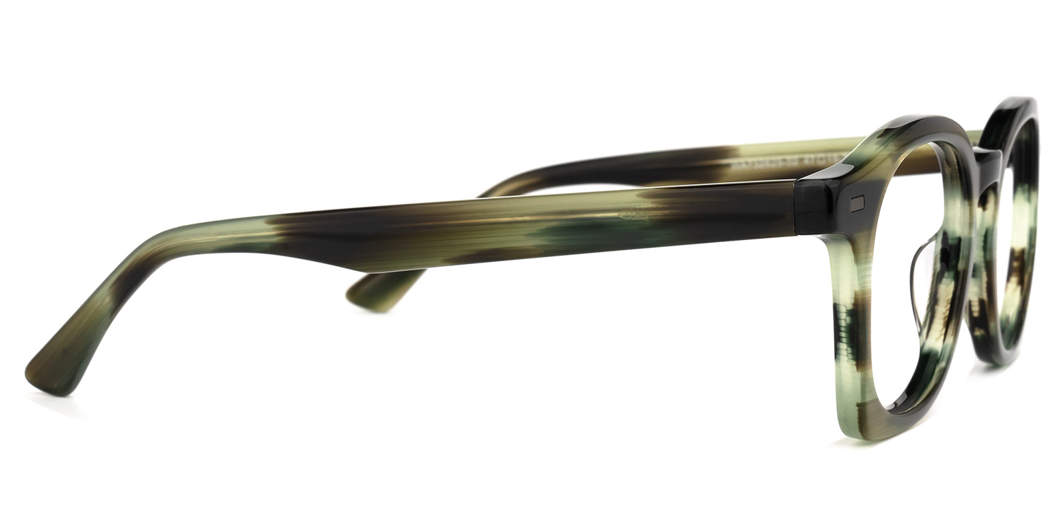 Natilus Round Green-Stripe Glasses | ZEELOOL UK2