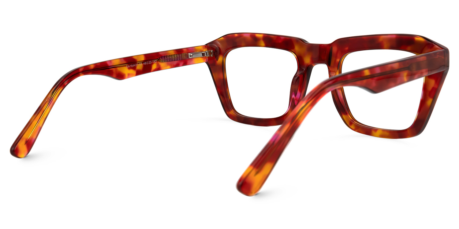 Aquino Square Red-Tortoise Glasses | ZEELOOL UK3