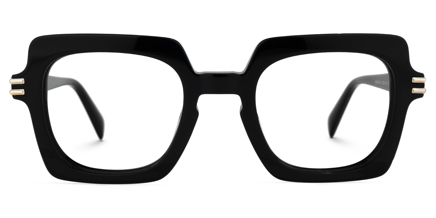 Nogueda Square Black Glasses0