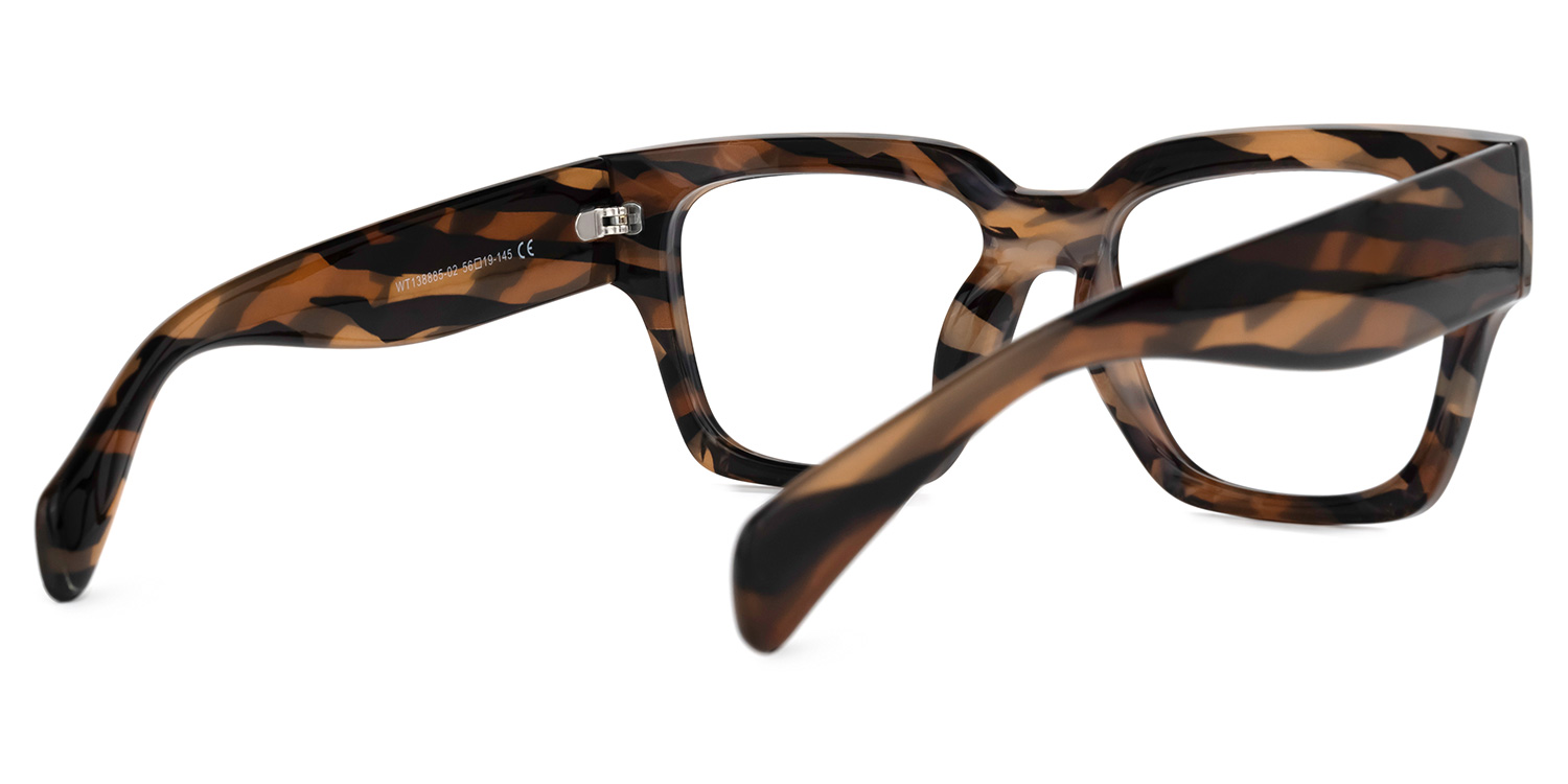 Phoebus Square Brown-Camouflage Glasses | ZEELOOL UK3