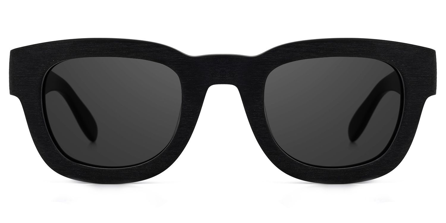 Jalitha Black Rectangle Polarized Sunglasses for Driving | ZEELOOL UK0