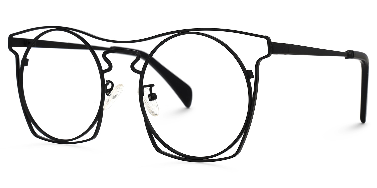 Janice Geometric Black Glasses | ZEELOOL UK1