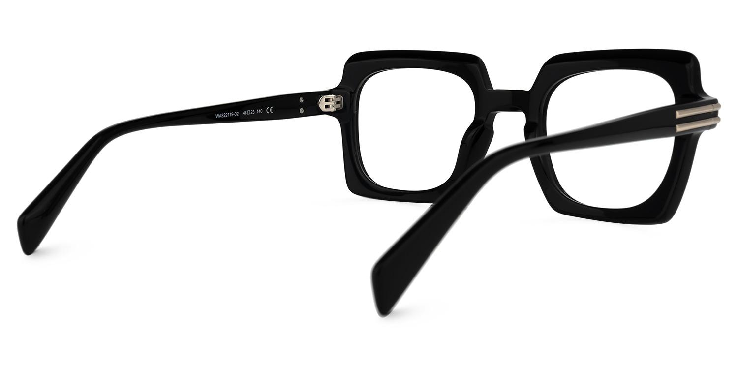 Nogueda Square Black Glasses | ZEELOOL UK3