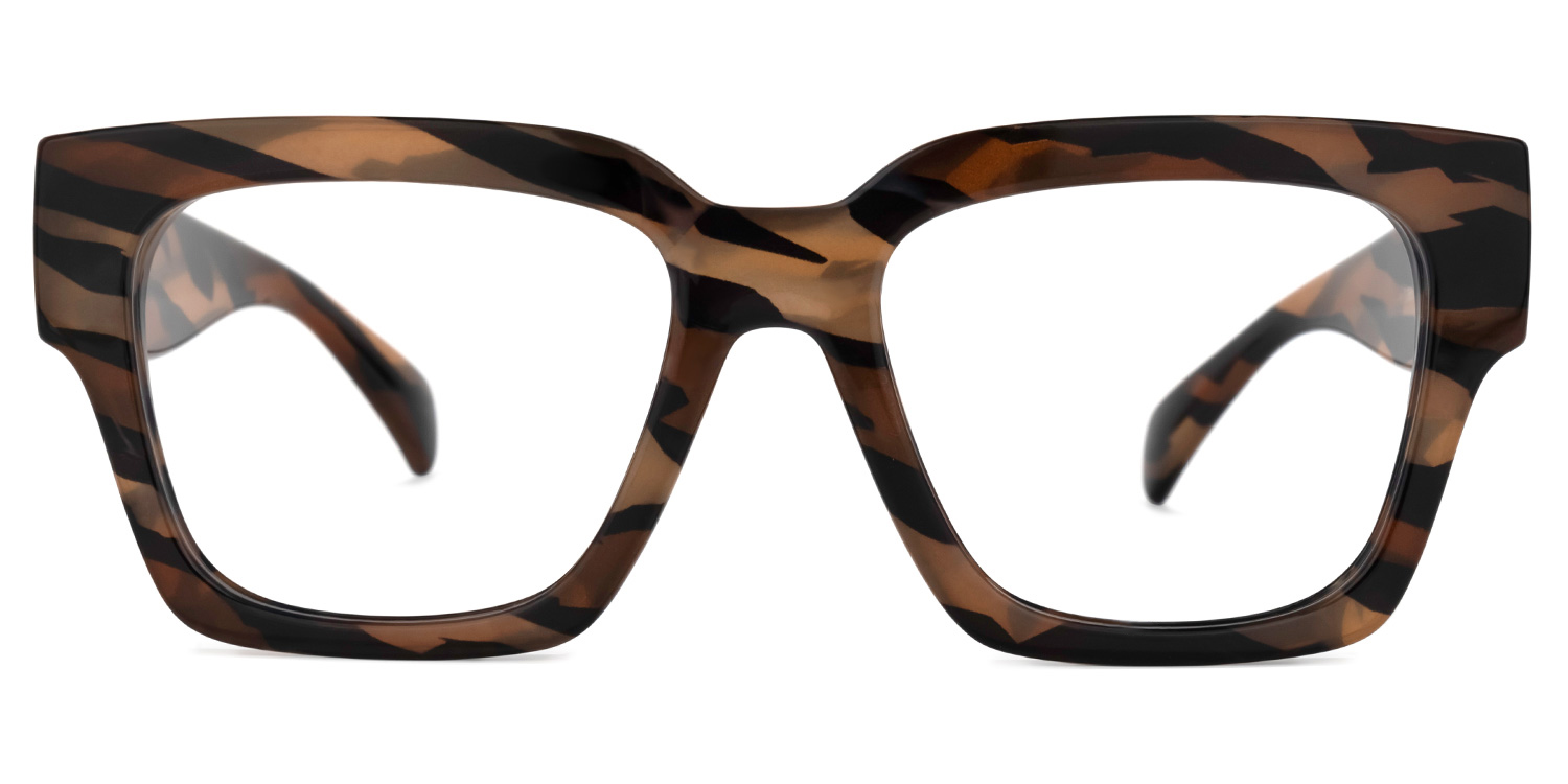Phoebus Square Brown-Camouflage Glasses | ZEELOOL UK0