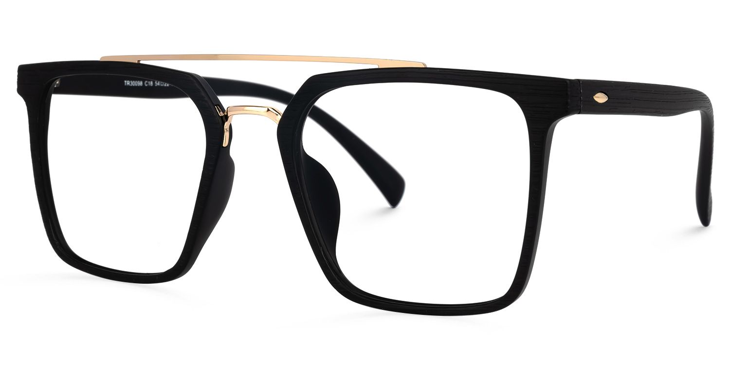 Shumac Square Black Glasses | ZEELOOL UK1