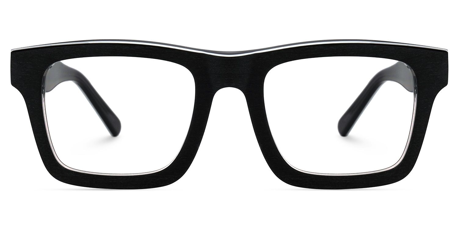 Riley Rectangle Black Frosted Frame Glasses | ZEELOOL UK2