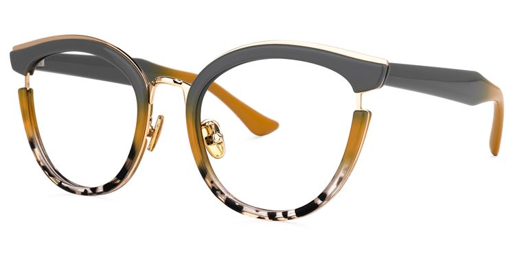 Laraine Cat Eye Gray Glasses