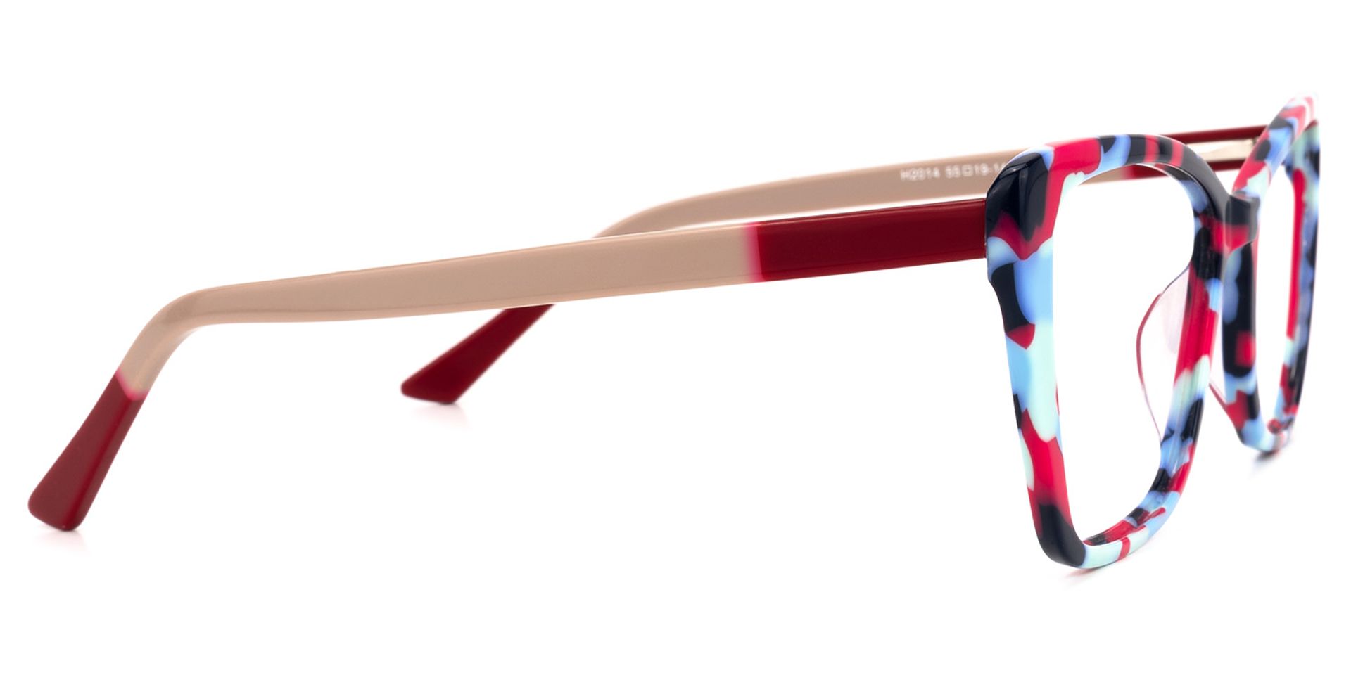 Fountain Cateye Black-Red Glasses | ZEELOOL UK2