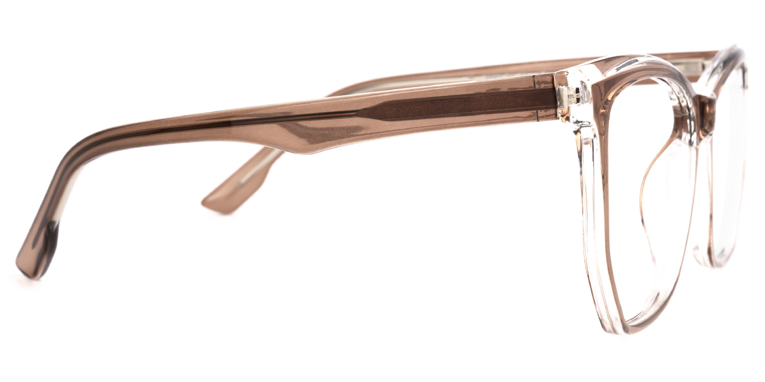 Libby Geometric Brown Thin Frame Glasses | ZEELOOL UK4