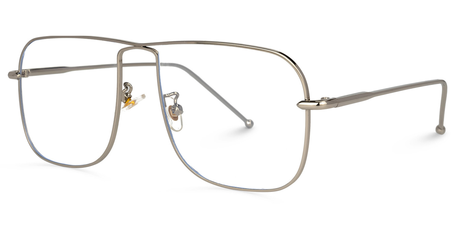 Jacqlyn Square Silver Glasses | ZEELOOL UK1