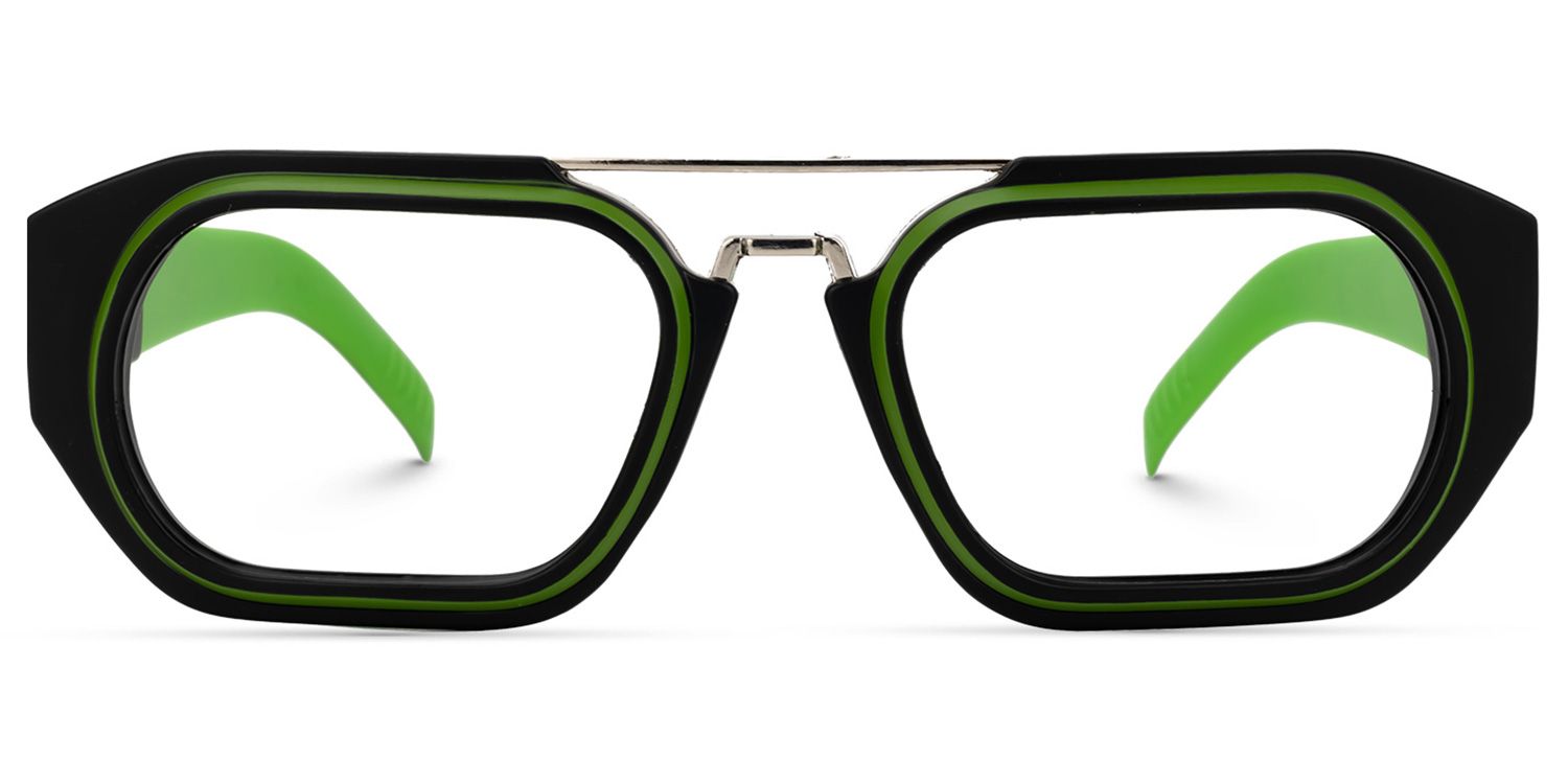 Ineabell Geometric Green Glasses | ZEELOOL UK0