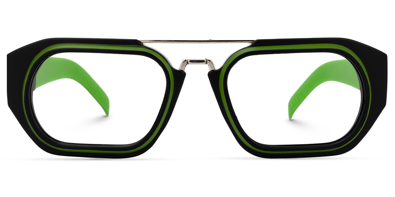 Ineabell Geometric Green Glasses | ZEELOOL UK0