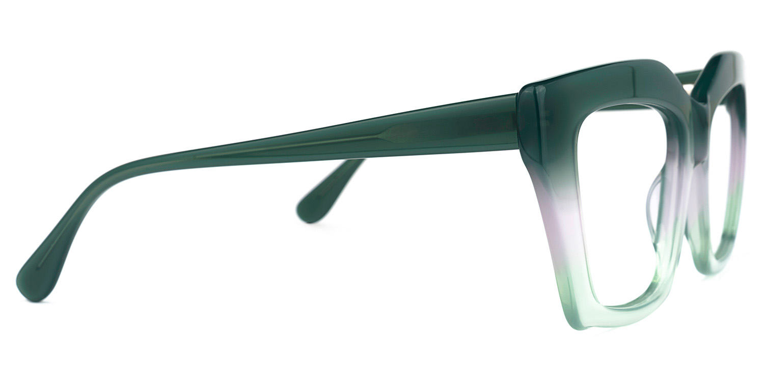 Petra Rectangle Green Glasses | ZEELOOL UK2