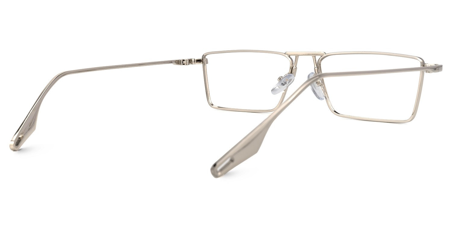 Mallet Rectangle Silver Glasses | ZEELOOL UK3