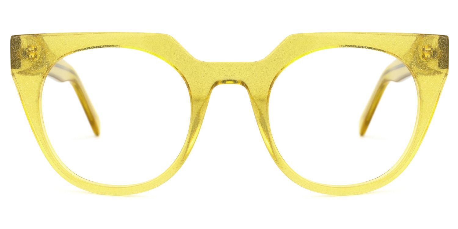 Lucie Cateye Yellow Glasses | ZEELOOL UK0