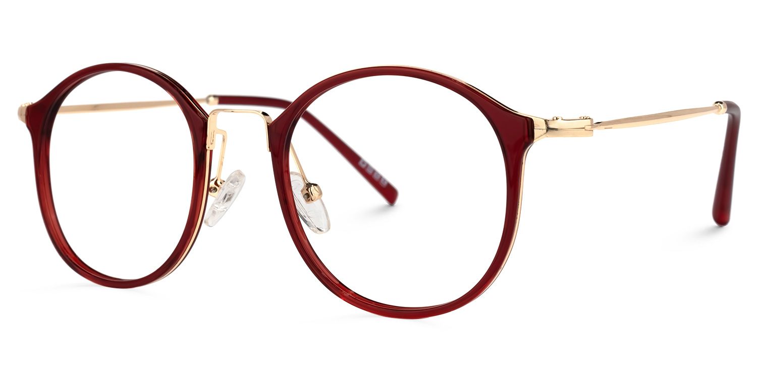 Colcas Round Red Glasses | ZEELOOL UK1