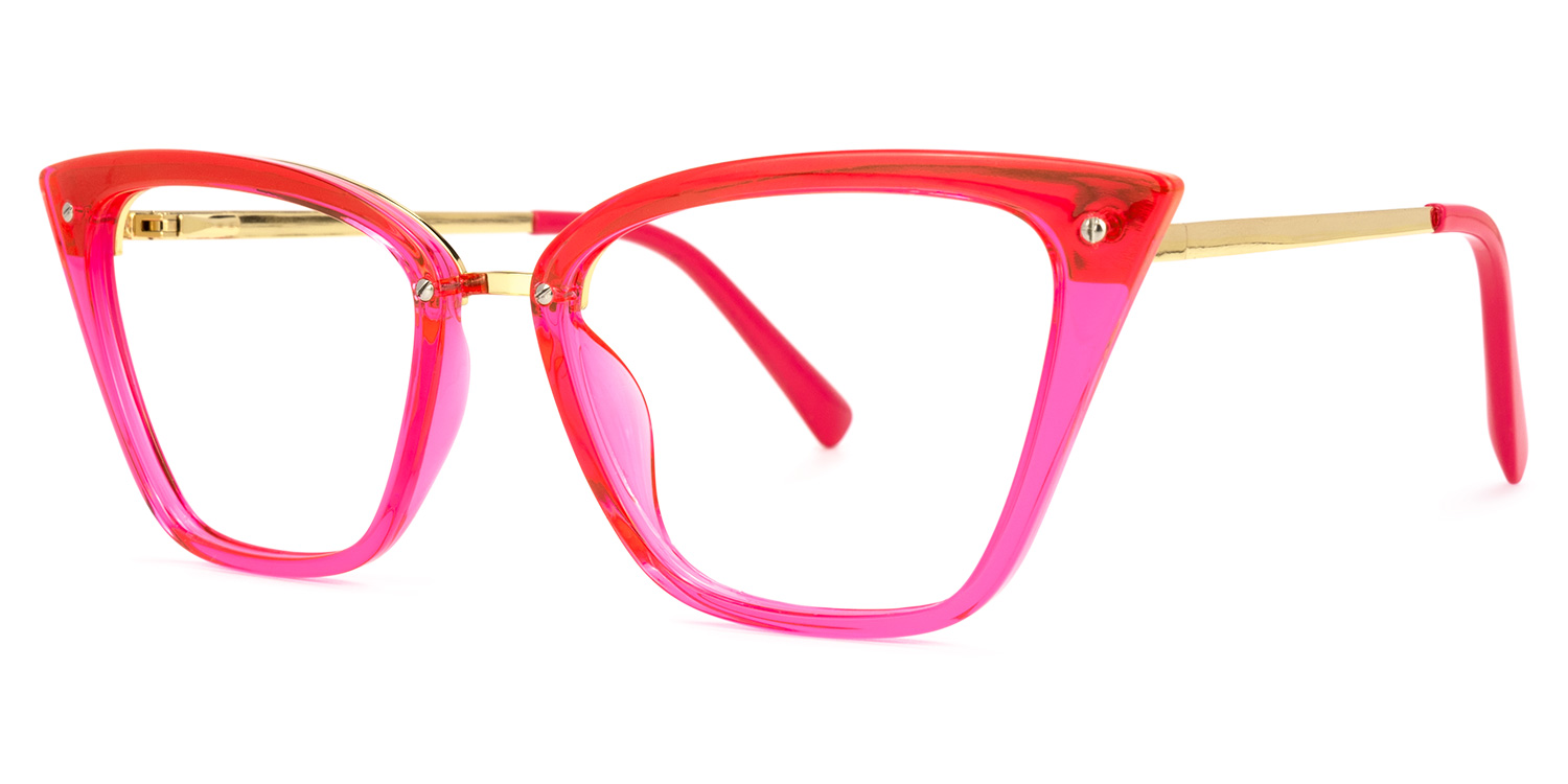 Dionne Cateye Bright-Pink Glasses | ZEELOOL UK5