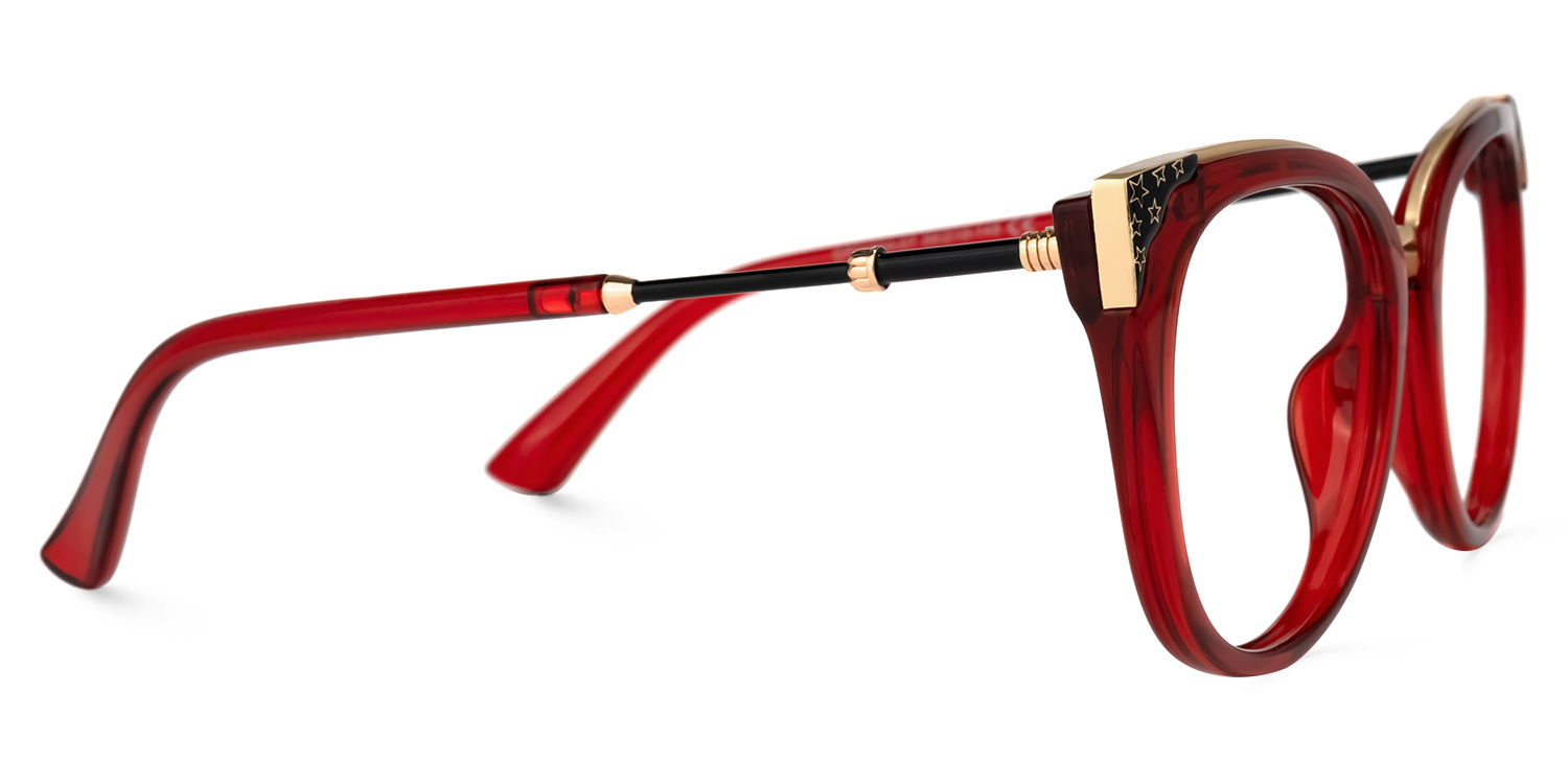 Dalton Cateye Red Glasses | ZEELOOL UK2