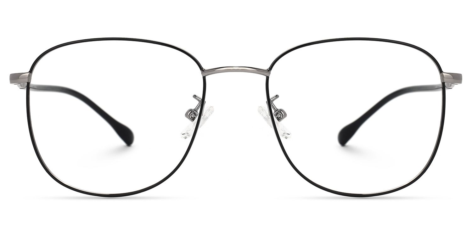Navedo Square Black-Silver Glasses | ZEELOOL UK0