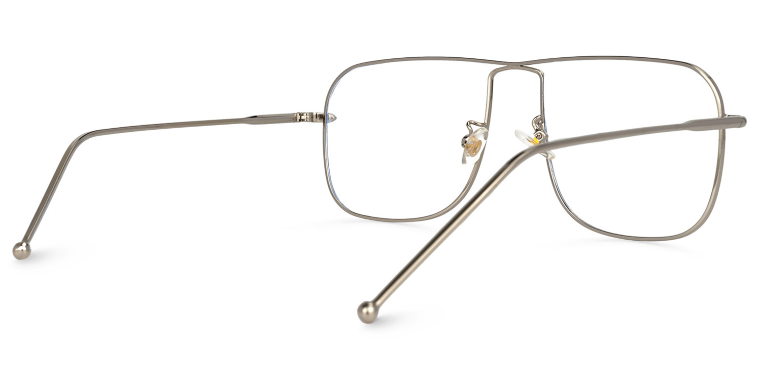 Jacqlyn Square Silver Glasses | ZEELOOL UK3