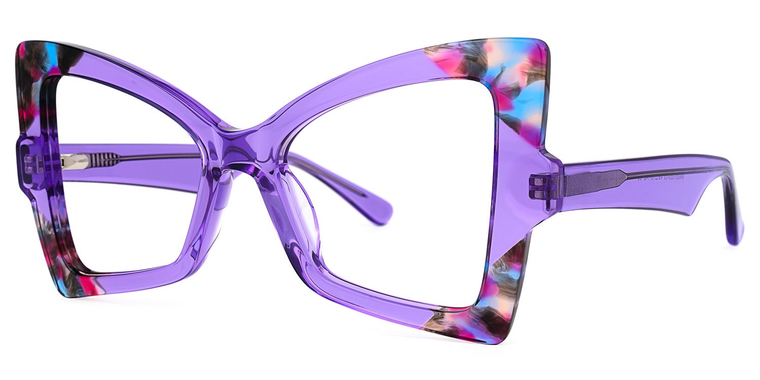 Joanie Geometric Purple Glasses | ZEELOOL UK1