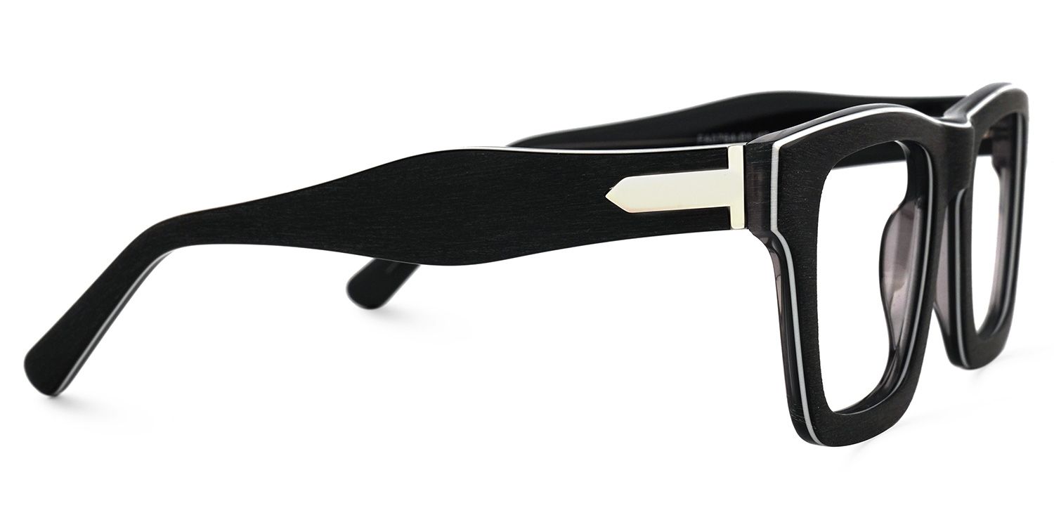 Riley Rectangle Black Frosted Frame Glasses | ZEELOOL UK3