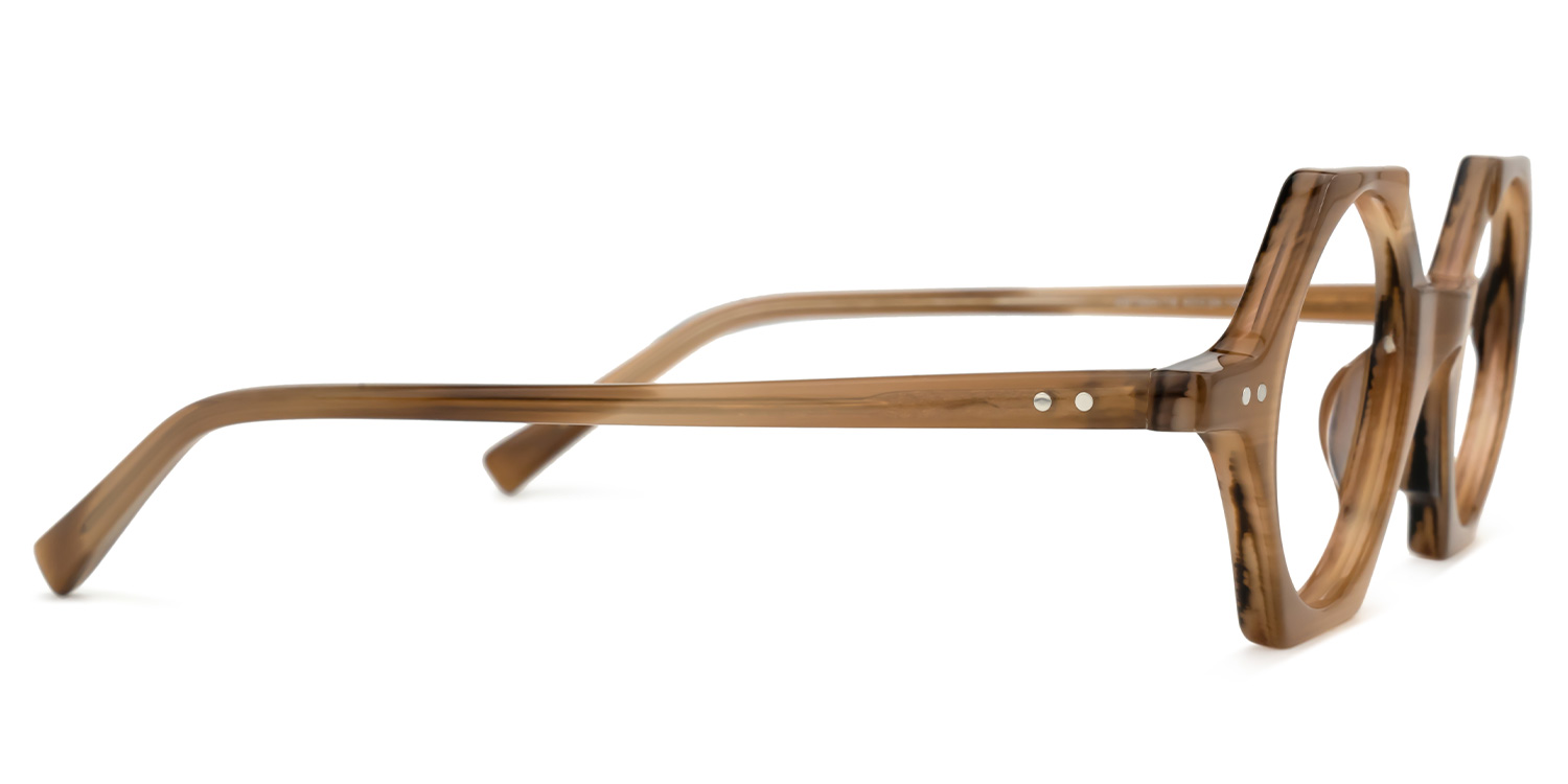 Natalia Geometric Brown Glasses | ZEELOOL UK2
