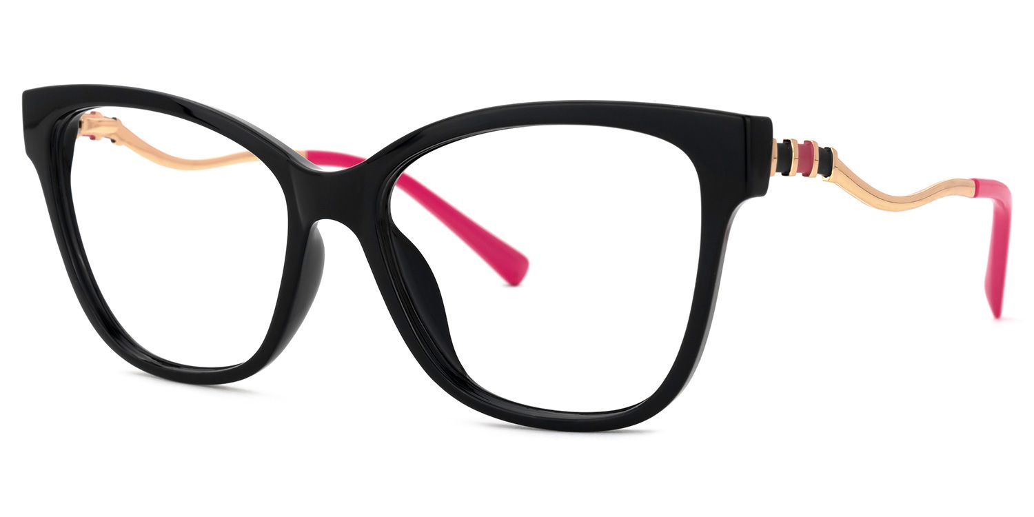 Stevens Cateye Black Glasses | ZEELOOL UK1