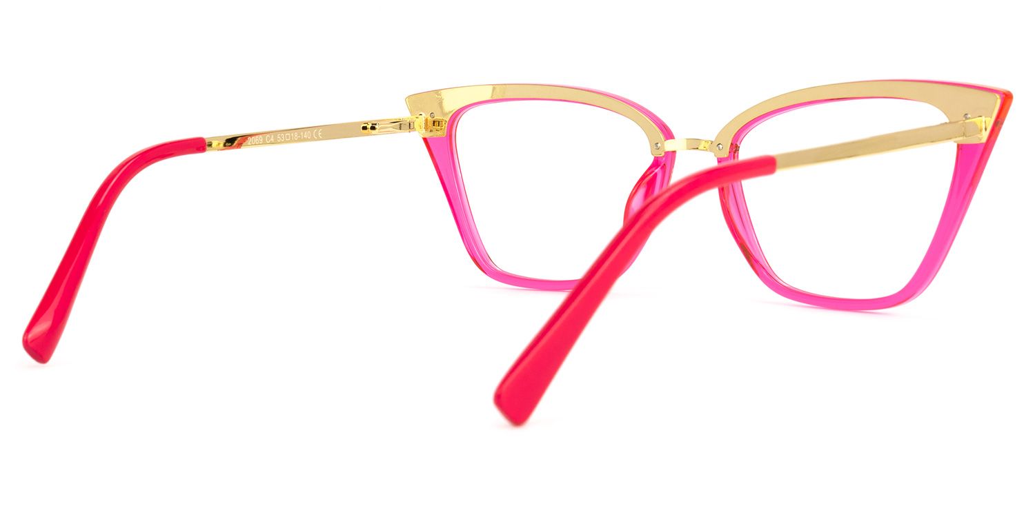 Dionne Cateye Bright-Pink Glasses | ZEELOOL UK7