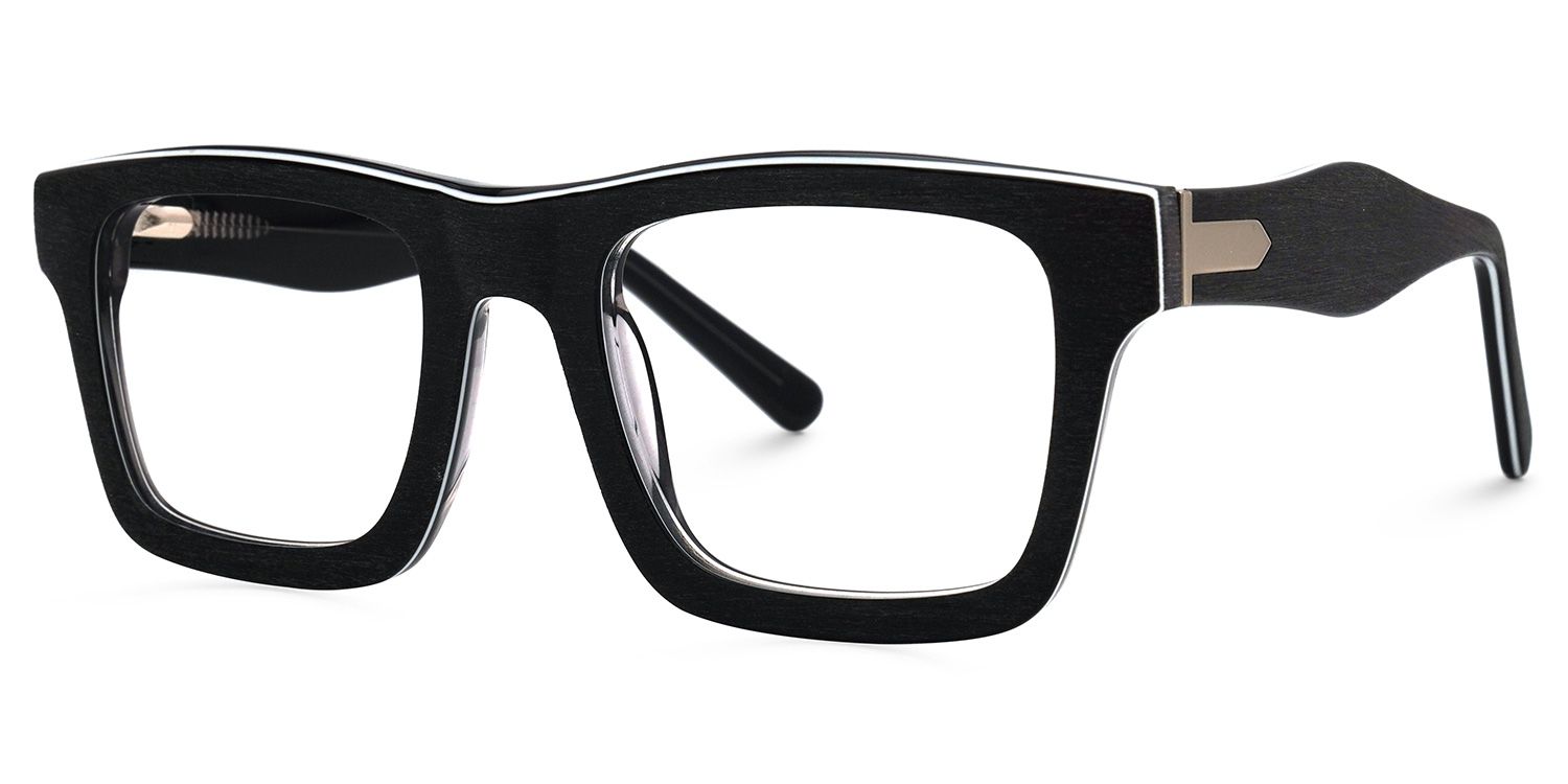 Riley Rectangle Black Frosted Frame Glasses | ZEELOOL UK4