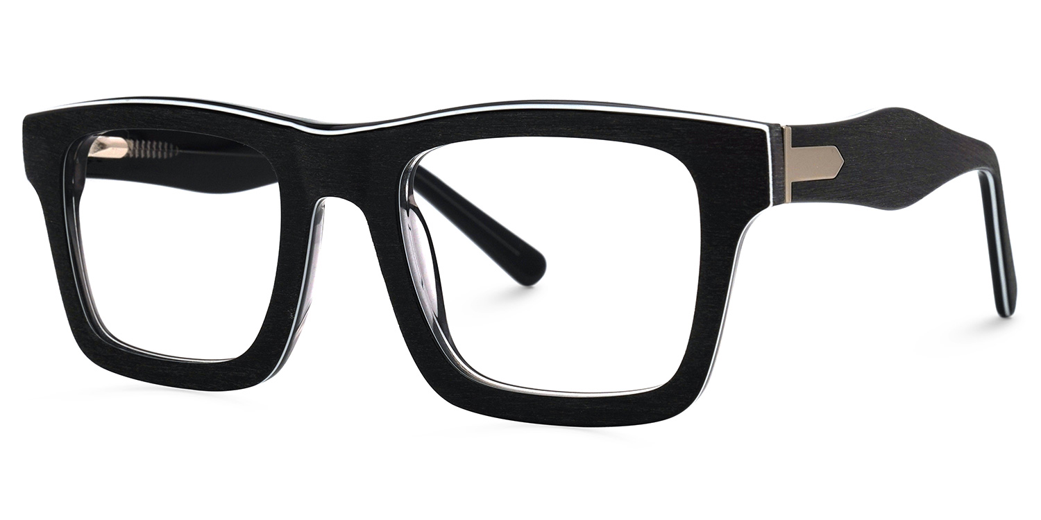 Riley Rectangle Black Frosted Frame Glasses | ZEELOOL UK4