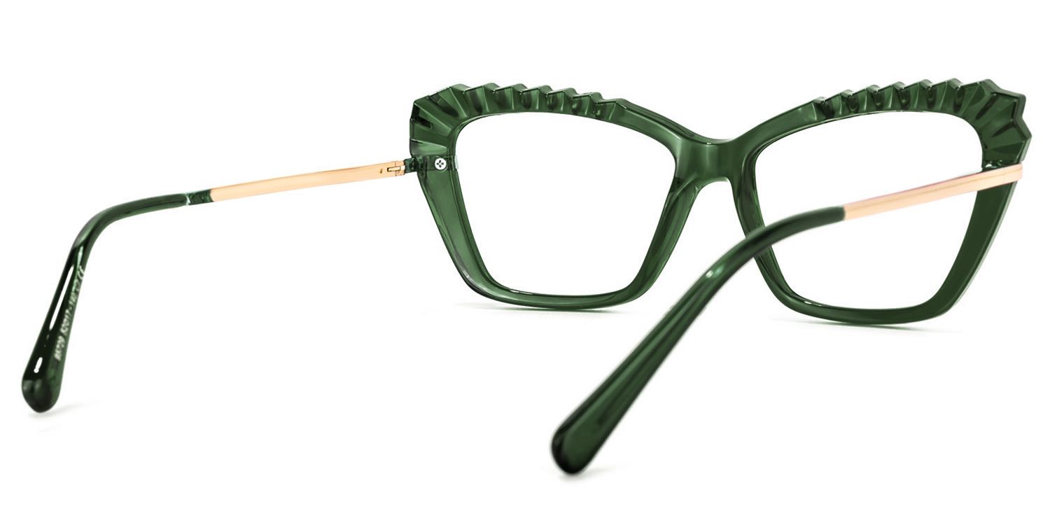 Sophie Cateye Dark-Green Glasses | ZEELOOL UK3