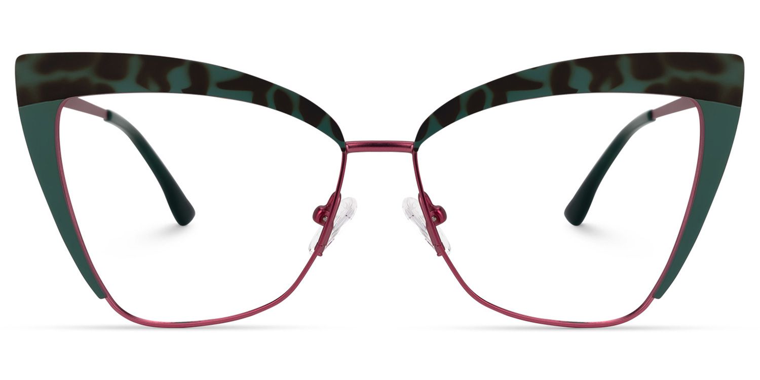 Luperon Cateye Eyeglasses and Dark-Green Frames0