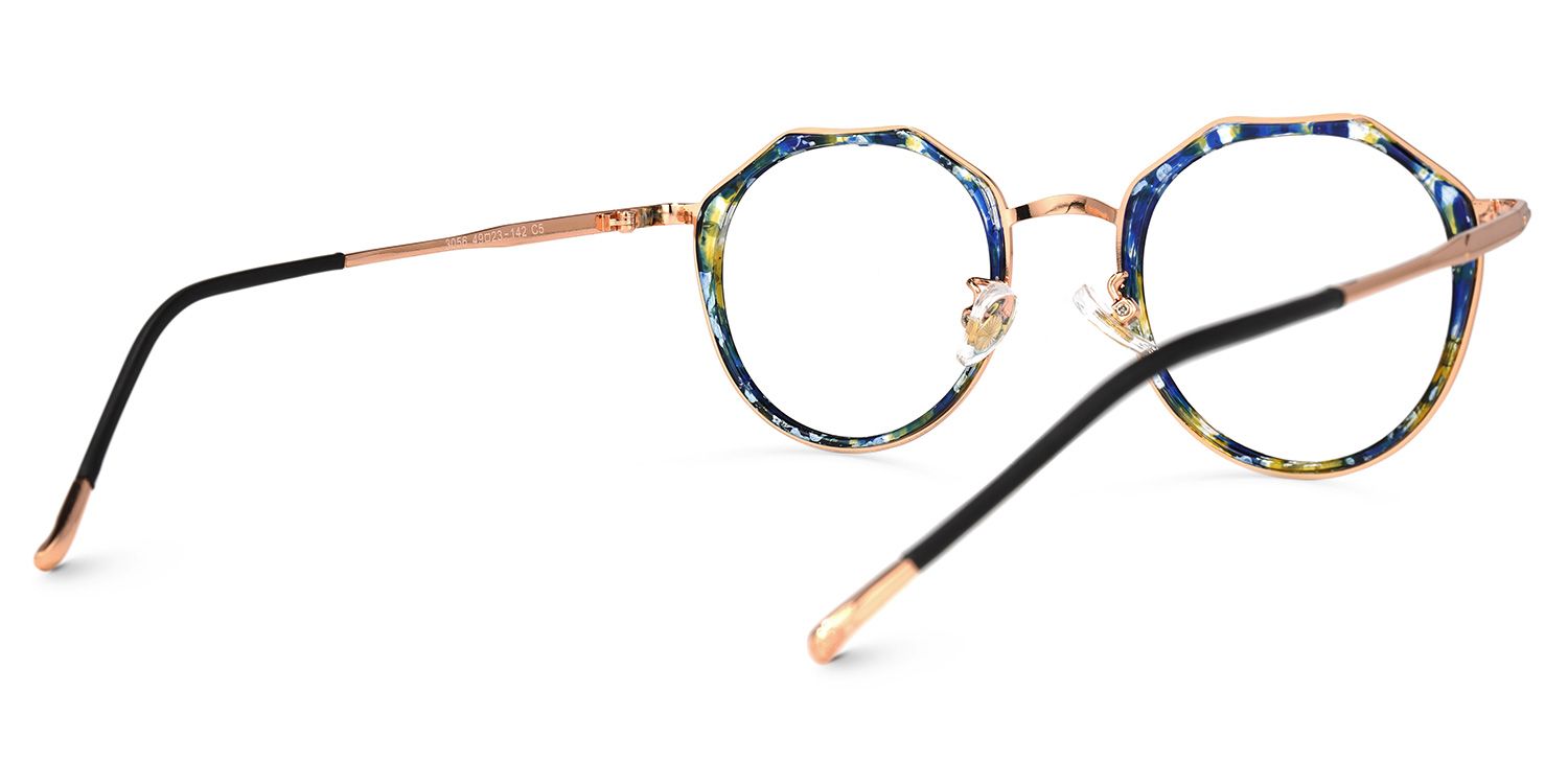 Gentry Geometric Blue-Floral Glasses | ZEELOOL UK3