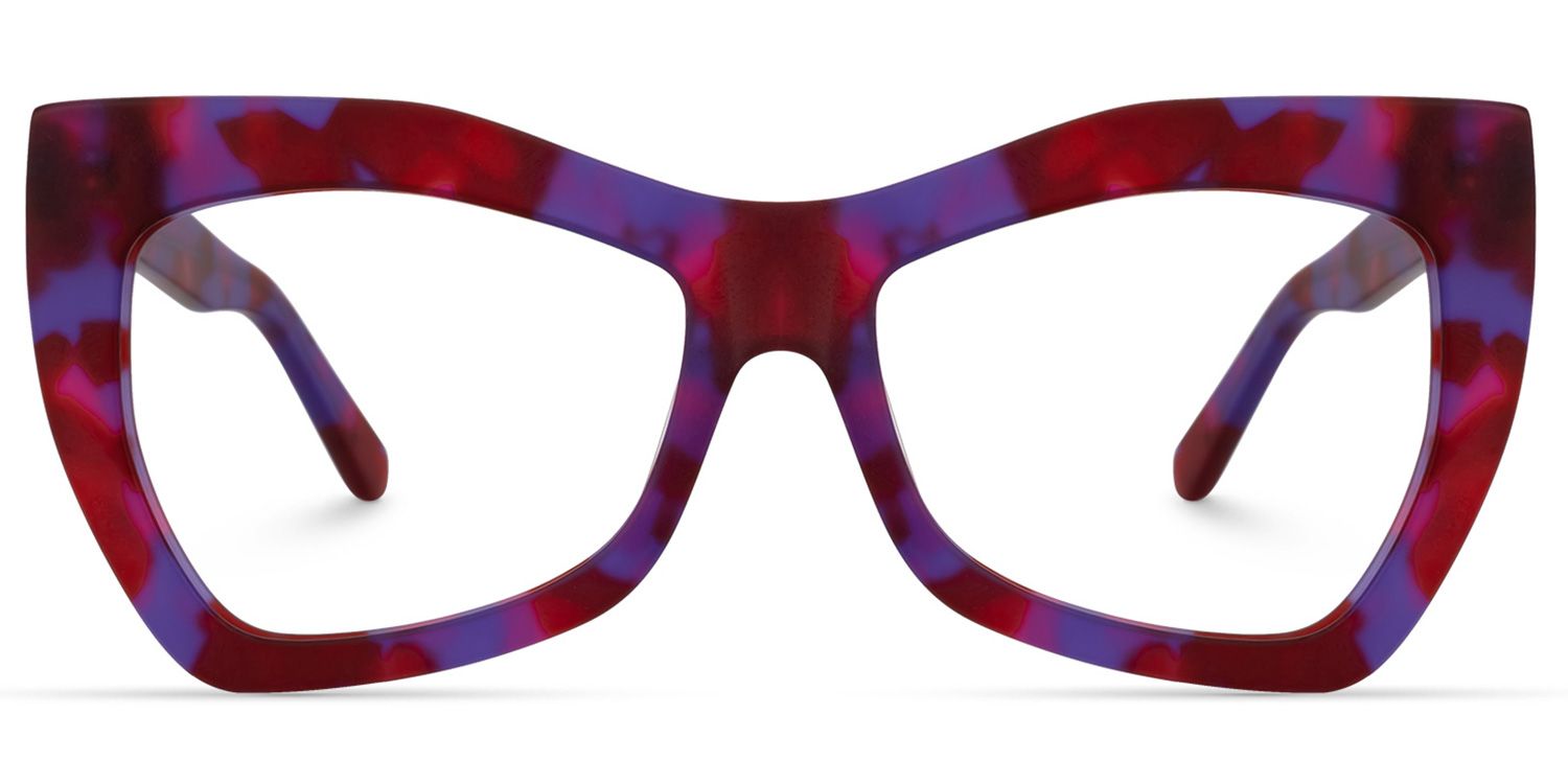 Bernita Geometric Red-Purple Glasses | ZEELOOL UK0