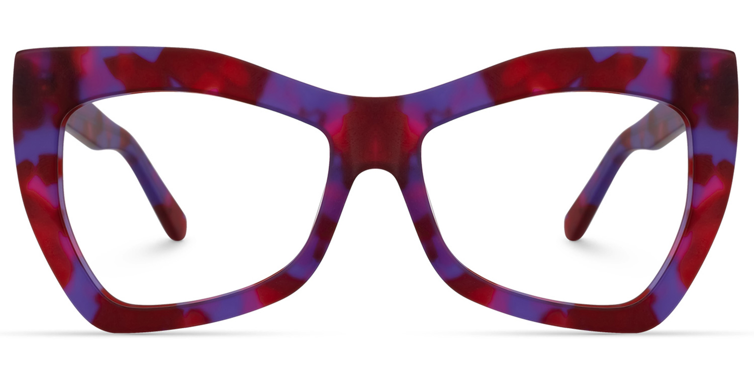 Bernita Geometric Red-Purple Glasses | ZEELOOL UK0